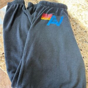Aviator  Nation Gray Joggers with Colorful Logo